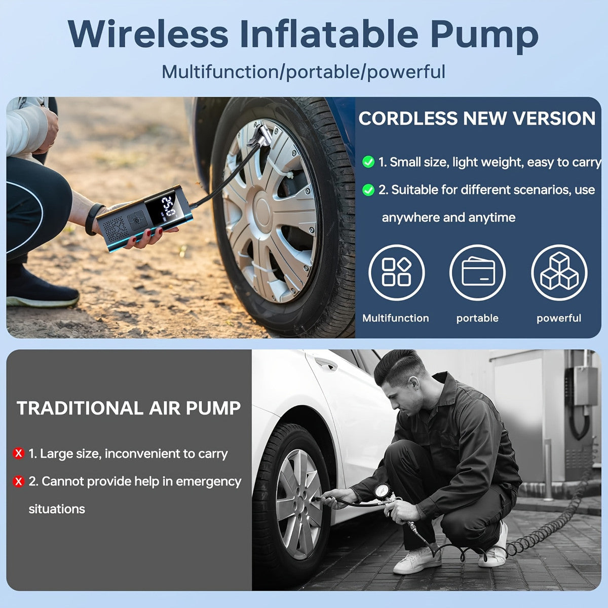 VC-027 150 PSI Portable Tire Inflator with LED Light for tire pressure service image 5
