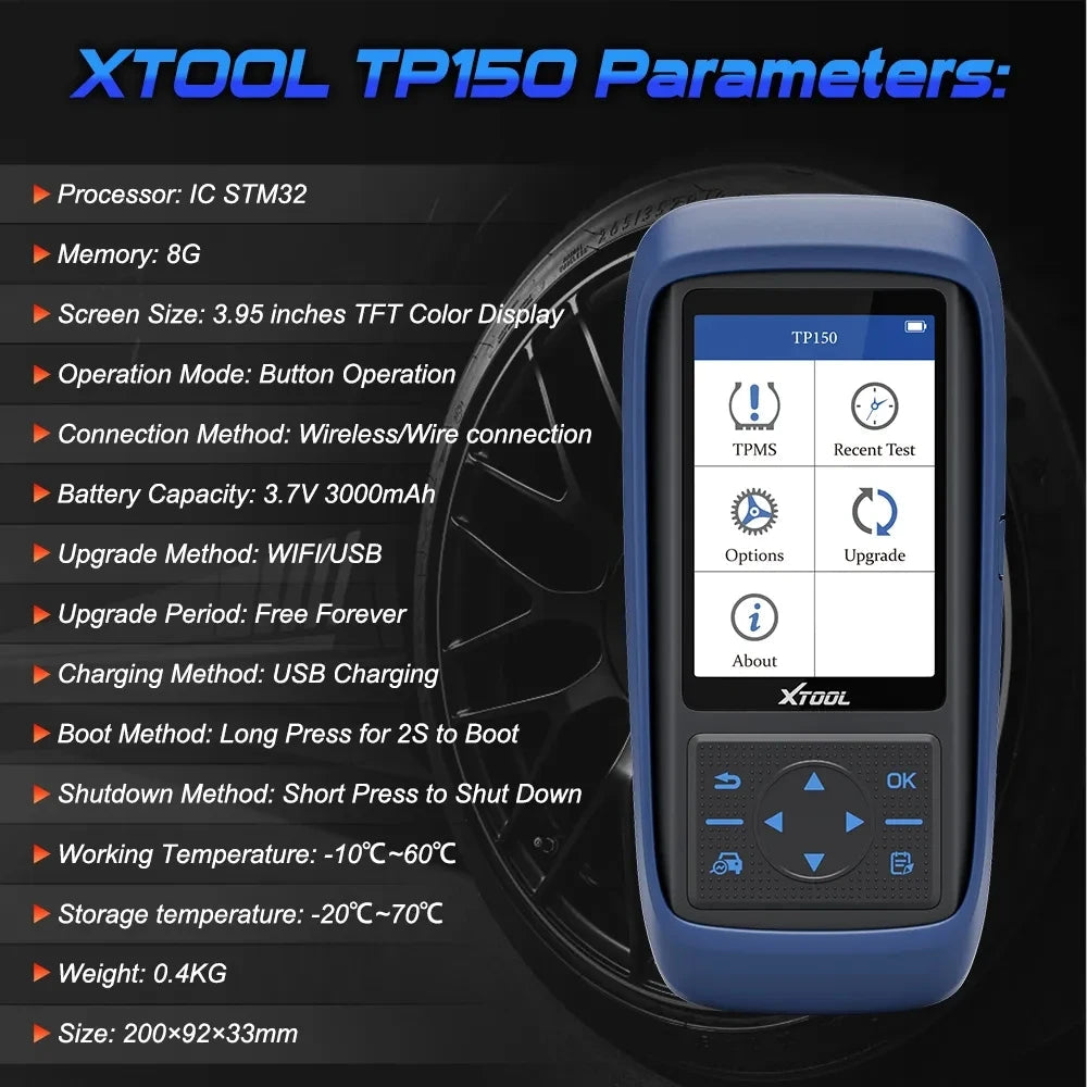 XTOOL TP150 with 4PCS TS100PRO Sensors Metal Version 315/433 2 in 1