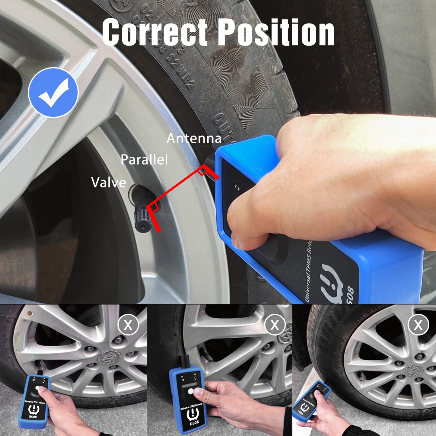 U508 Universal TPMS Relearn Tool - 315/433 MHz Tire Pressure Sensor Activation & Reset Tool