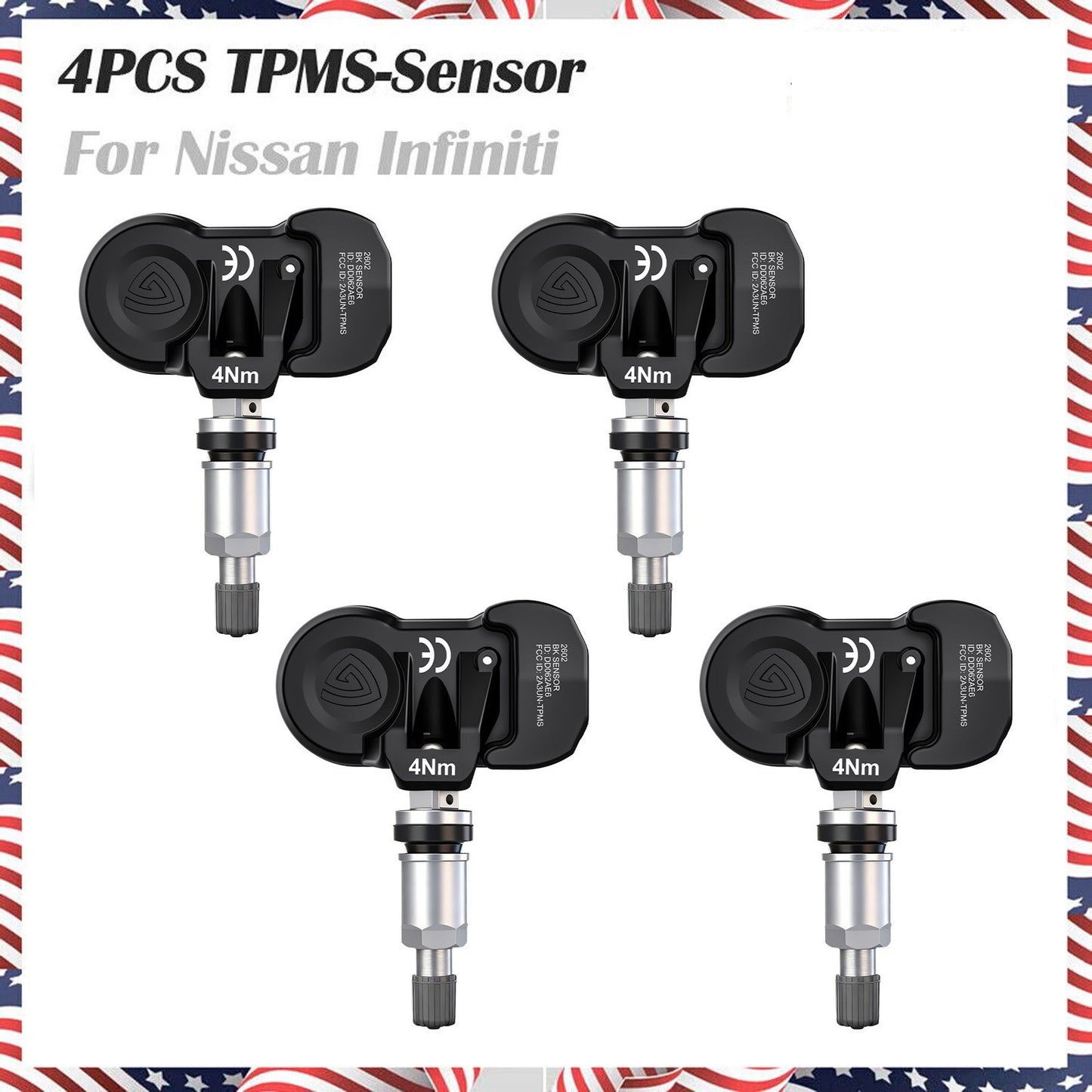 GM 315MHz TPMS Sensor Set 13598771 / 13598772, 4 Pack