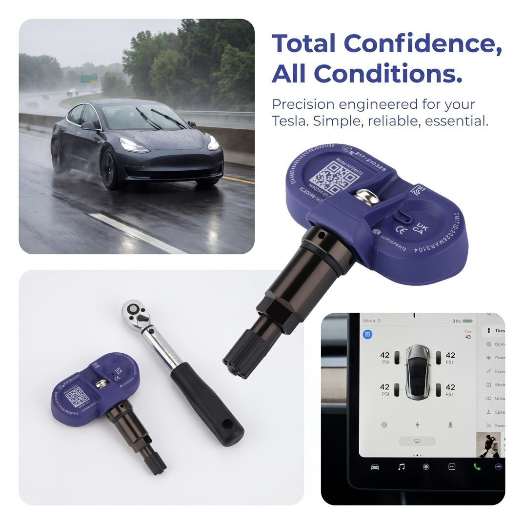 BLE 2.4GHz TPMS Sensors for Tesla Model 3/Y/S/X - 4 Pack