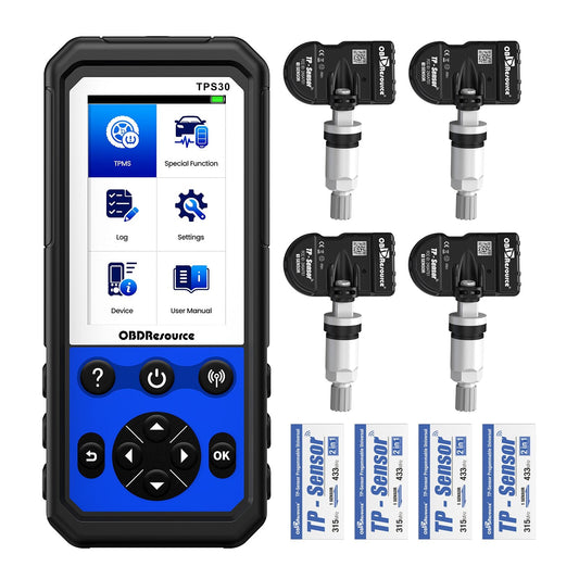 OBDResource TPS30 TPMS Relearn & Programming Tool Kit with 4 Programmable Sensors
