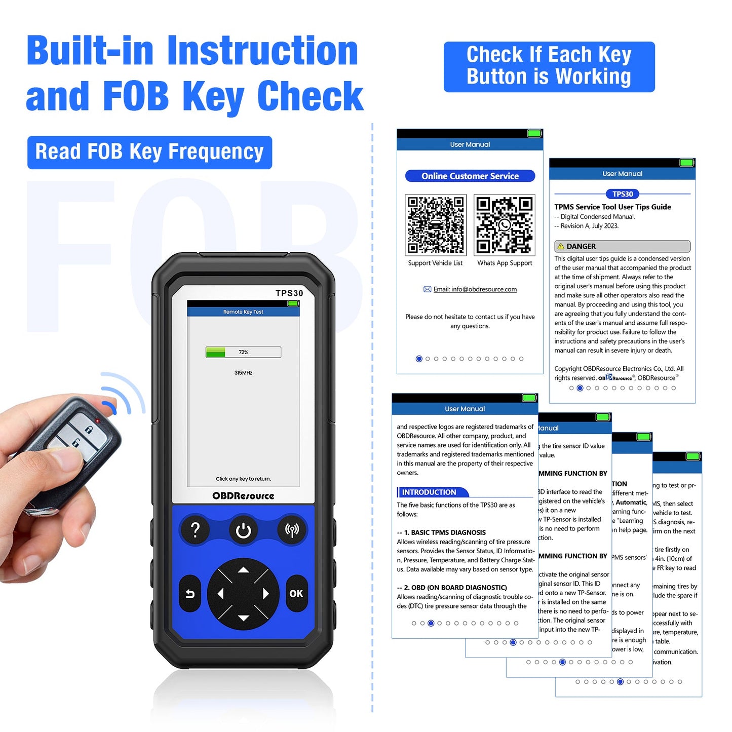 OBDResource TPS30 TPMS Relearn & Programming Tool Kit with 4 Programmable Sensors