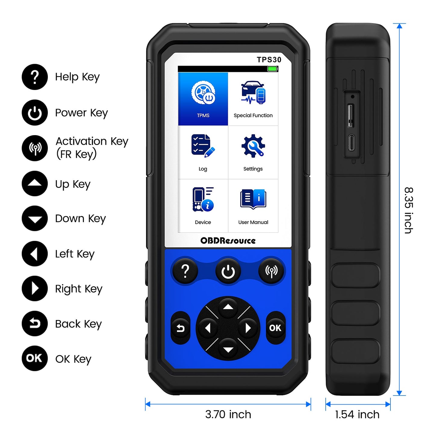 OBDResource TPS30 TPMS Relearn & Programming Tool Kit with 4 Programmable Sensors