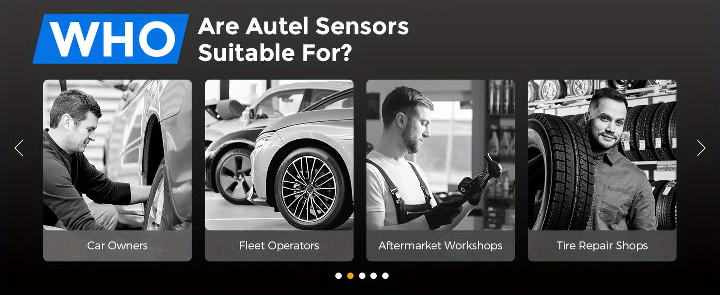 Autel MX-Sensor TPMS Sensors Set of 8 - 315/433 MHz Rubber Stem
