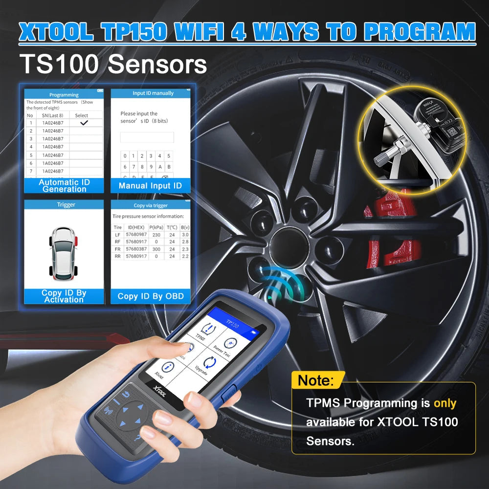 XTOOL TP150 with 4PCS TS100PRO Sensors Metal Version 315/433 2 in 1
