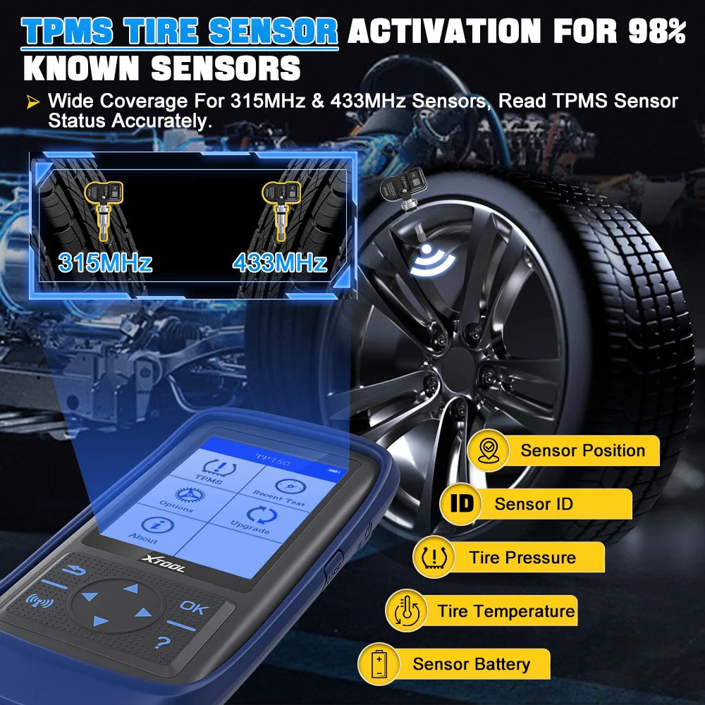 XTOOL TP150 with 4PCS TS100PRO Sensors Metal Version 315/433 2 in 1