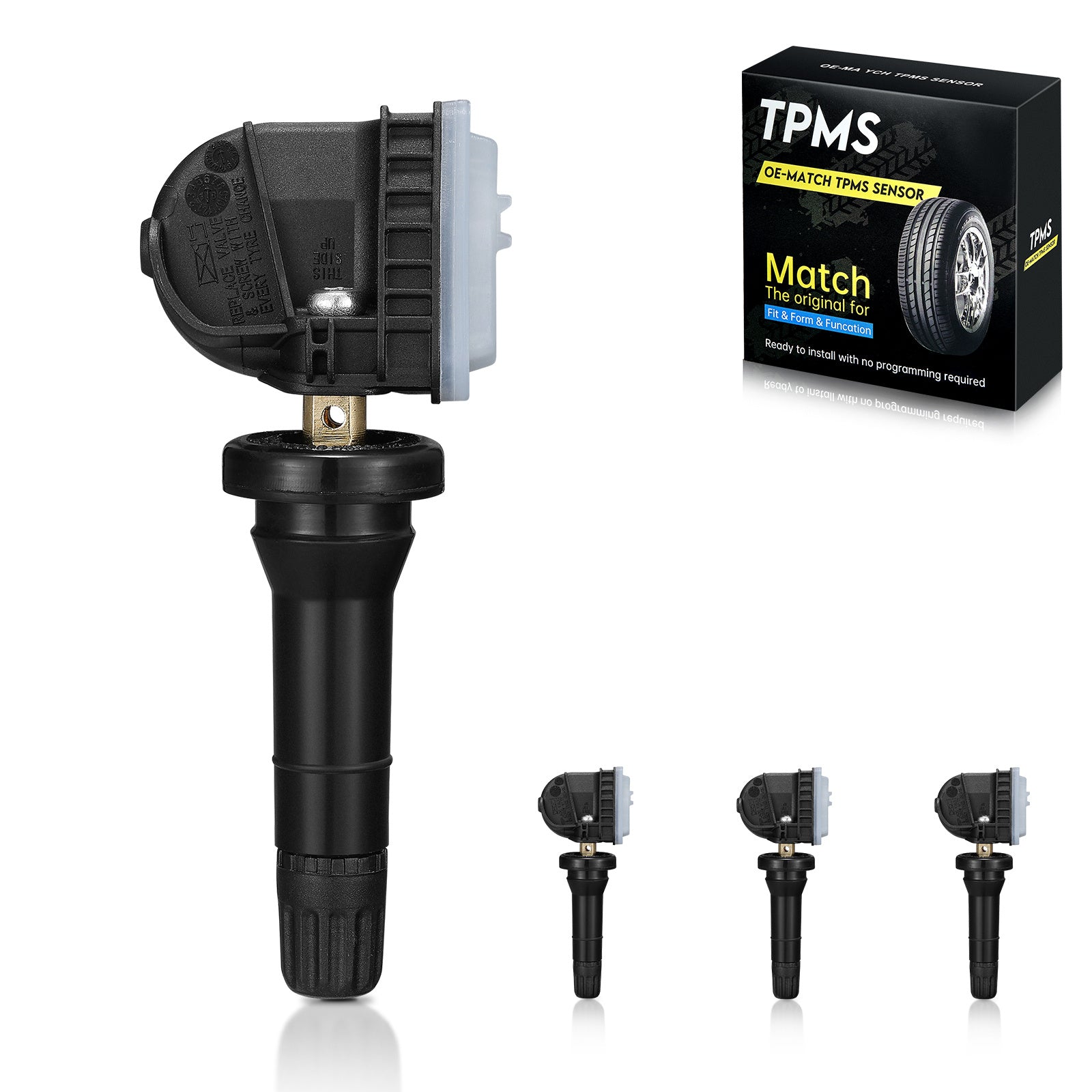 GM 315MHz TPMS Sensor Set 13598771 / 13598772, 4 Pack replacement tire pressure sensor kit main image