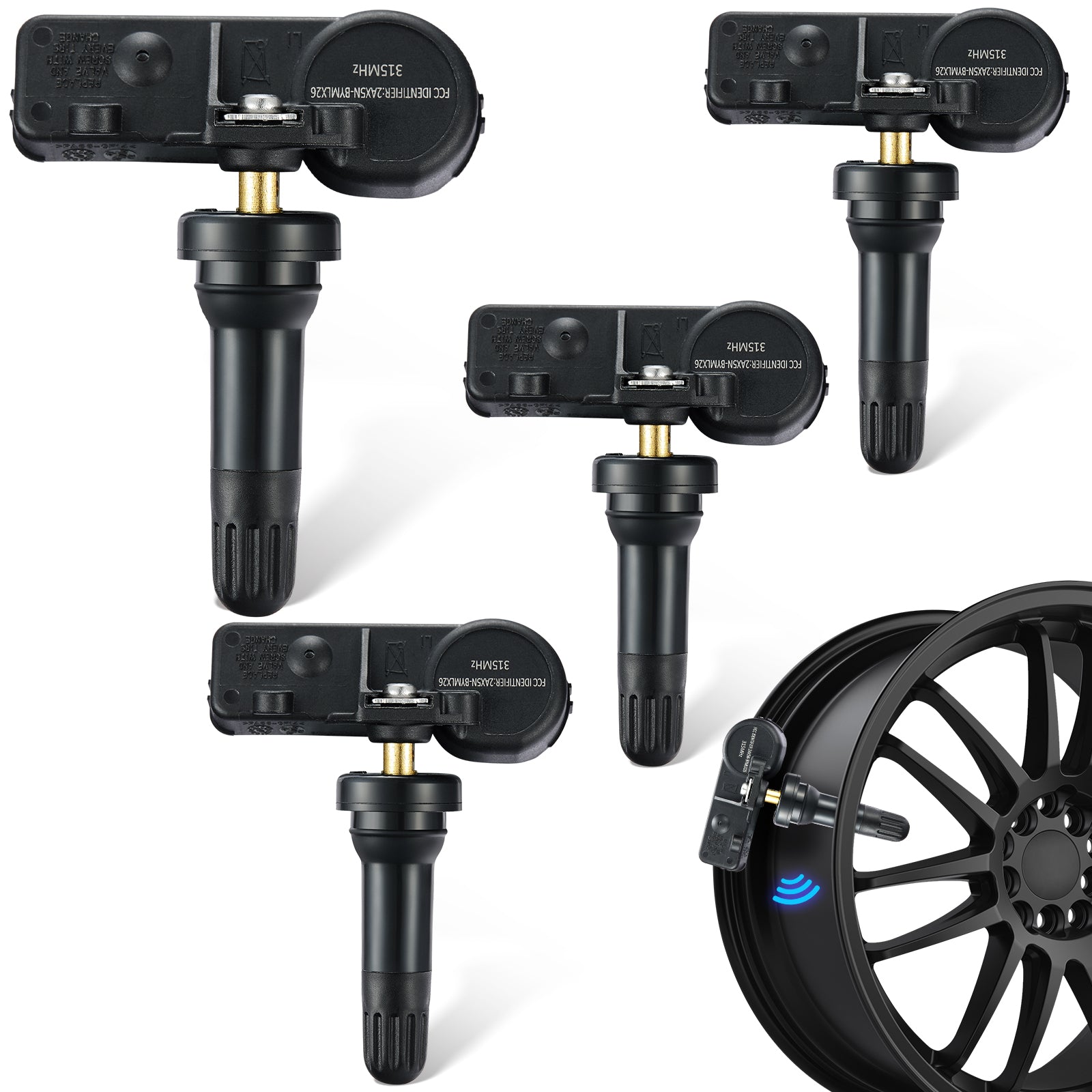 Subaru TPMS Sensor 28103SA001 Set for WRX Outback Legacy, 4 Pack replacement tire pressure sensor kit main image