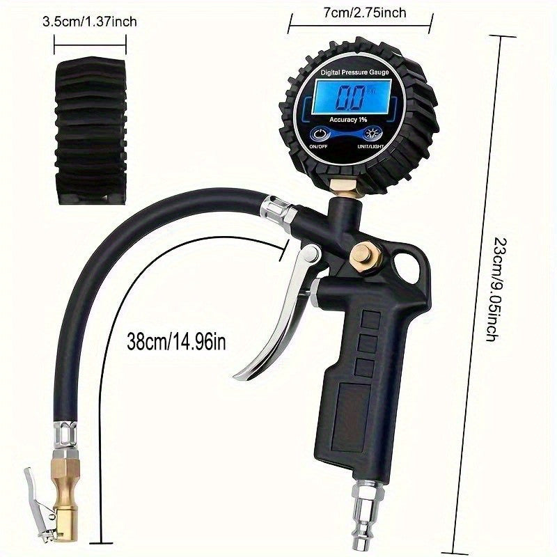 Digital Tire Pressure Gauge & Inflator with 250 PSI Air Chuck