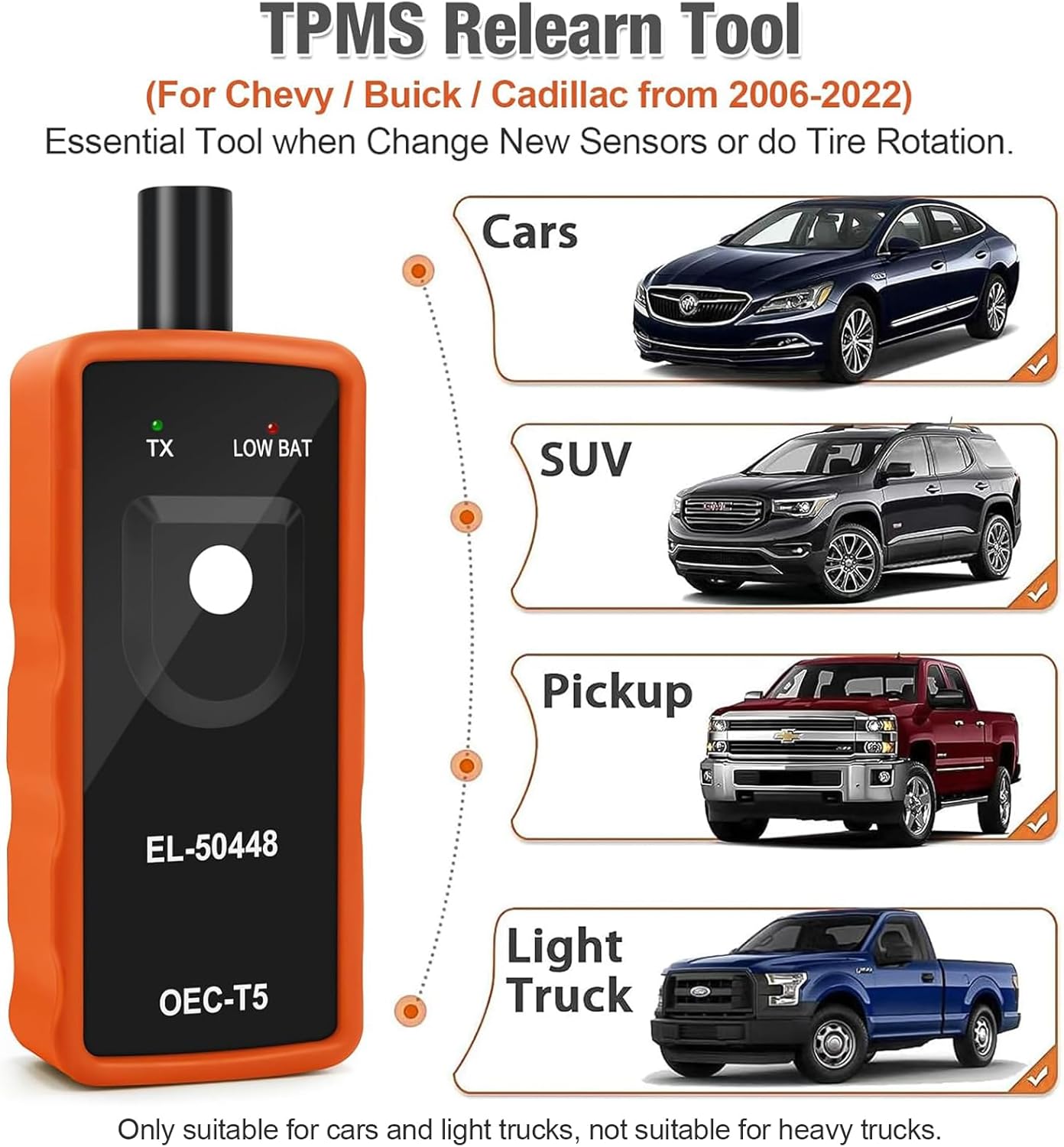 EL50448 Elite TPMS Relearn Tool for GM Vehicles - Tire Pressure Sensor Activation & Reset Tool (315/433 MHz)