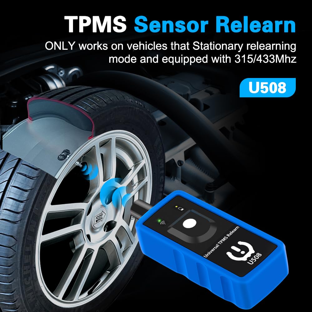 U508 Universal TPMS Relearn Tool - 315/433 MHz Tire Pressure Sensor Activation & Reset Tool