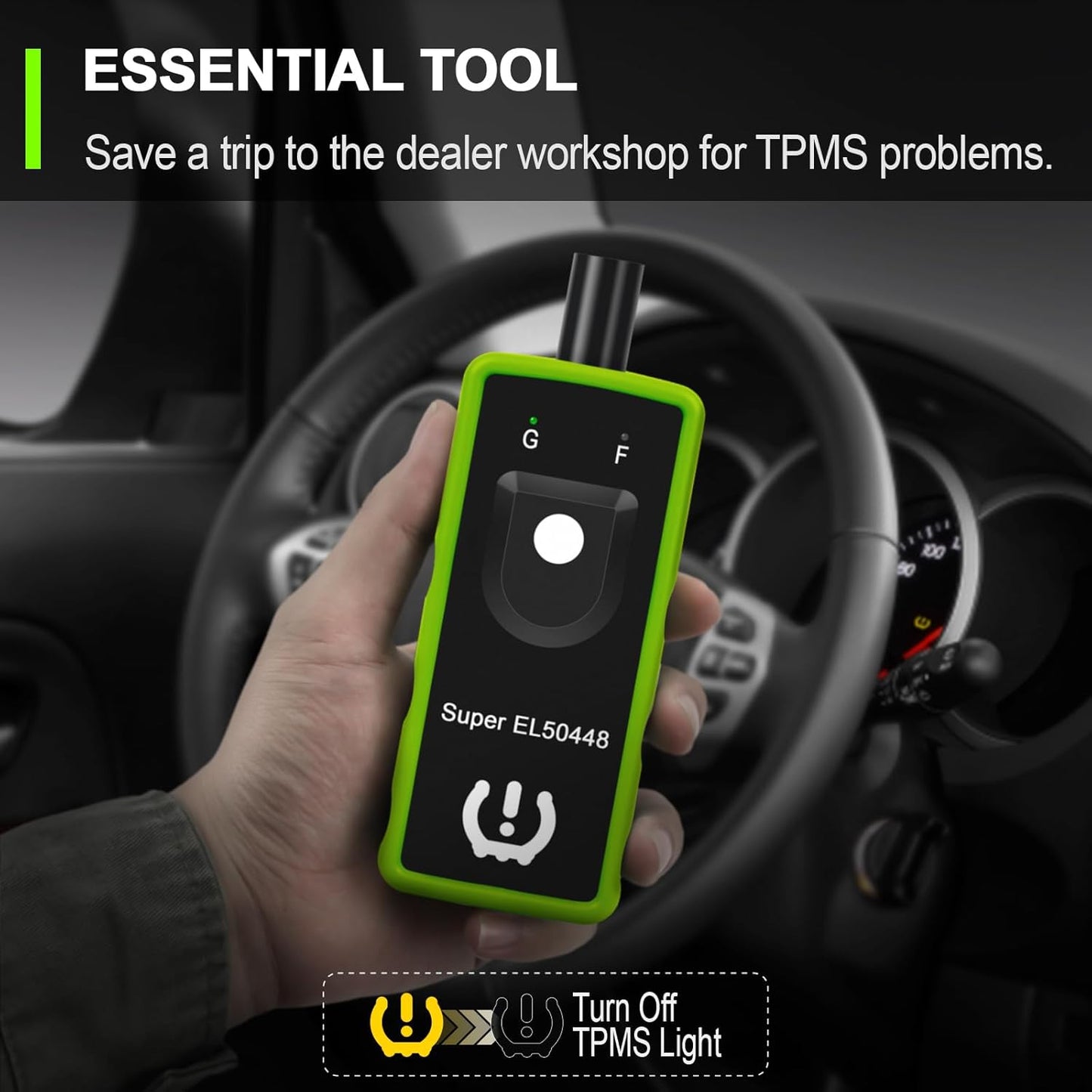 Super EL50448 2-in-1 TPMS Relearn Tool for GM & Ford - Tire Pressure Sensor Reset Tool (315/433 MHz)
