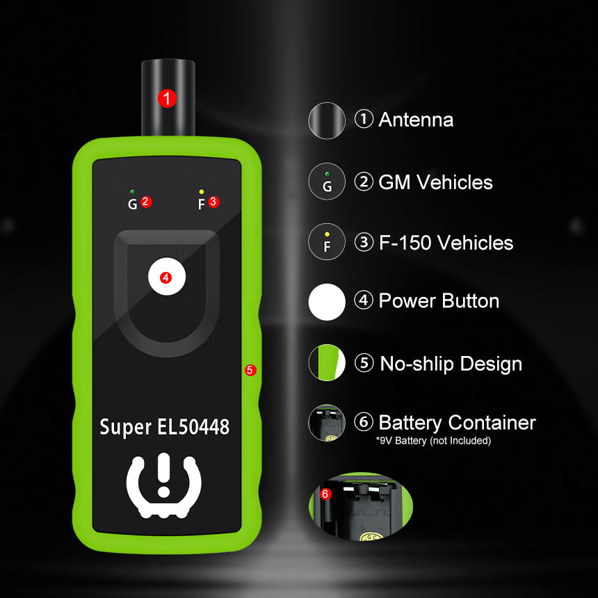 Super EL50448 2-in-1 TPMS Relearn Tool for GM & Ford - Tire Pressure Sensor Reset Tool (315/433 MHz)