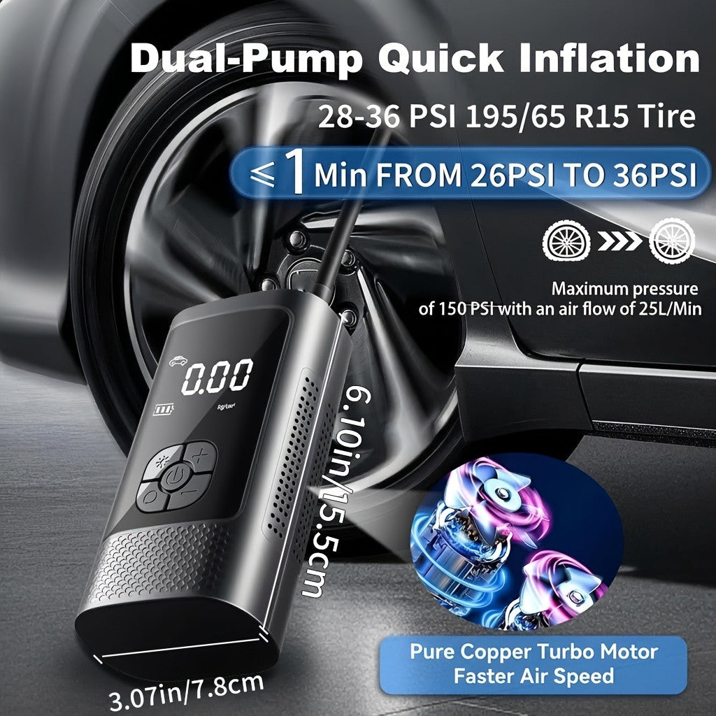 Portable Cordless Tire Inflator Air Pump with Digital Display