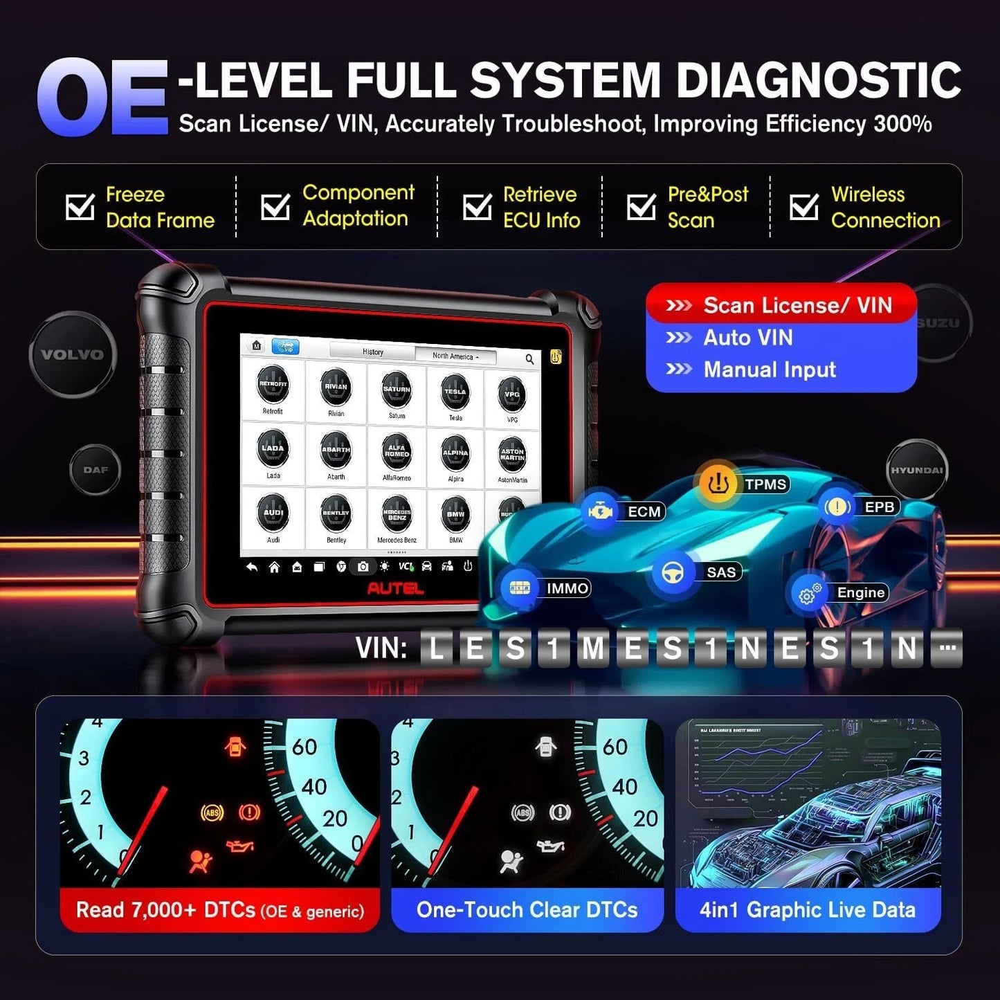 Autel MaxiCOM MK900TS 2026 TPMS Diagnostic & Programming Scanner