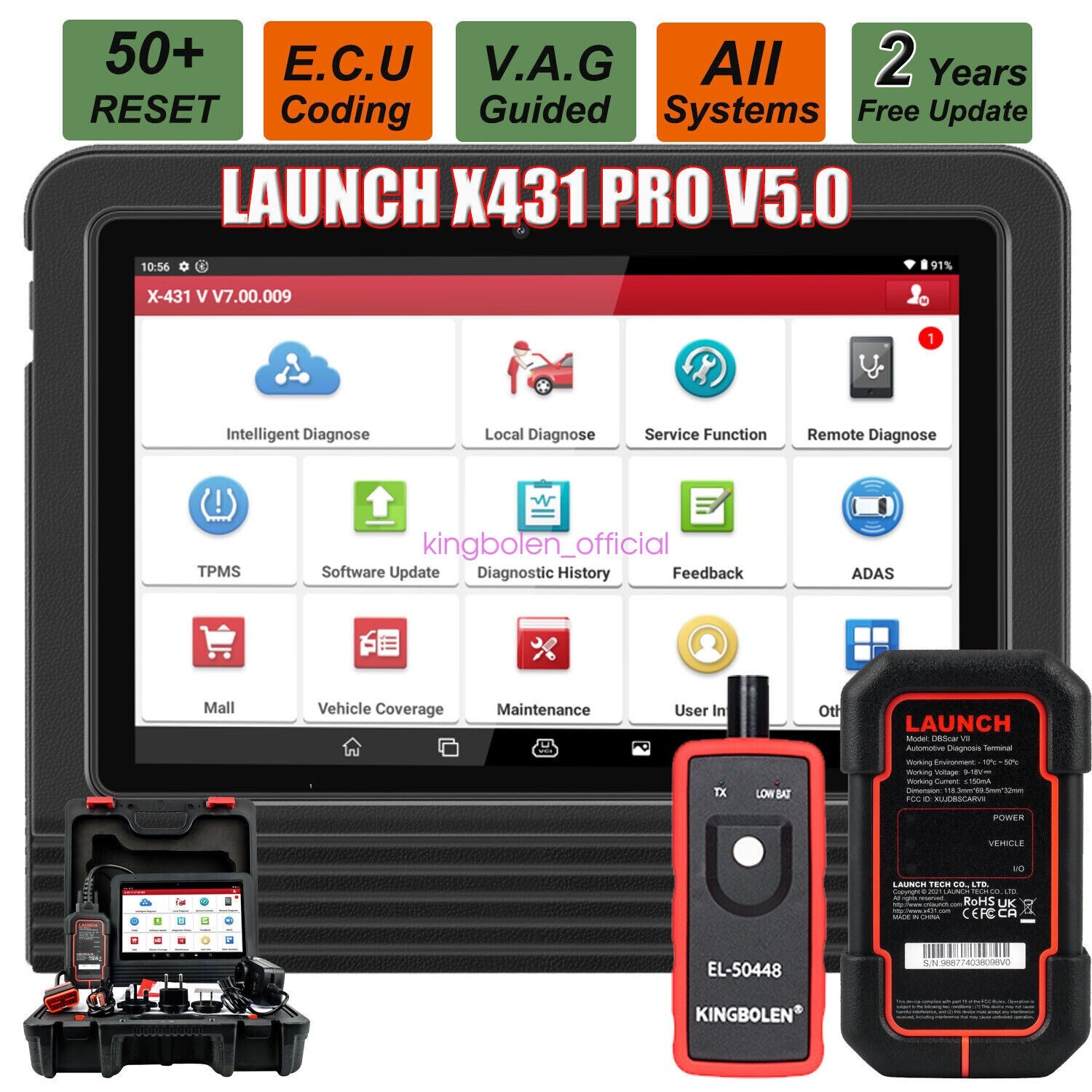 LAUNCH X431 Pros V5.0 Elite Diagnostic Scanner with TPMS Reset for professional TPMS relearn and diagnostic service