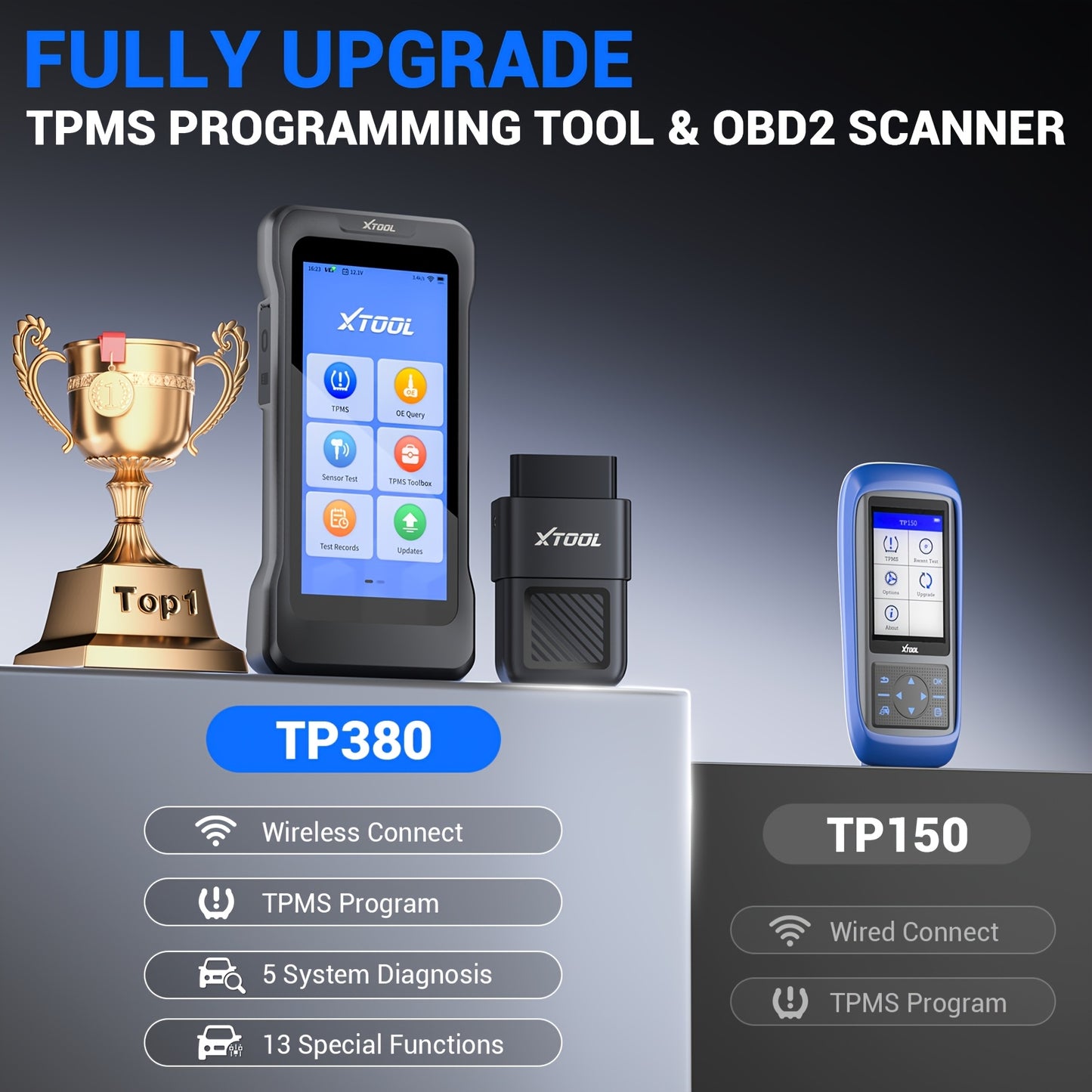XTOOL TP380 TPMS Programming Scanner with 2 TS100PRO Sensors