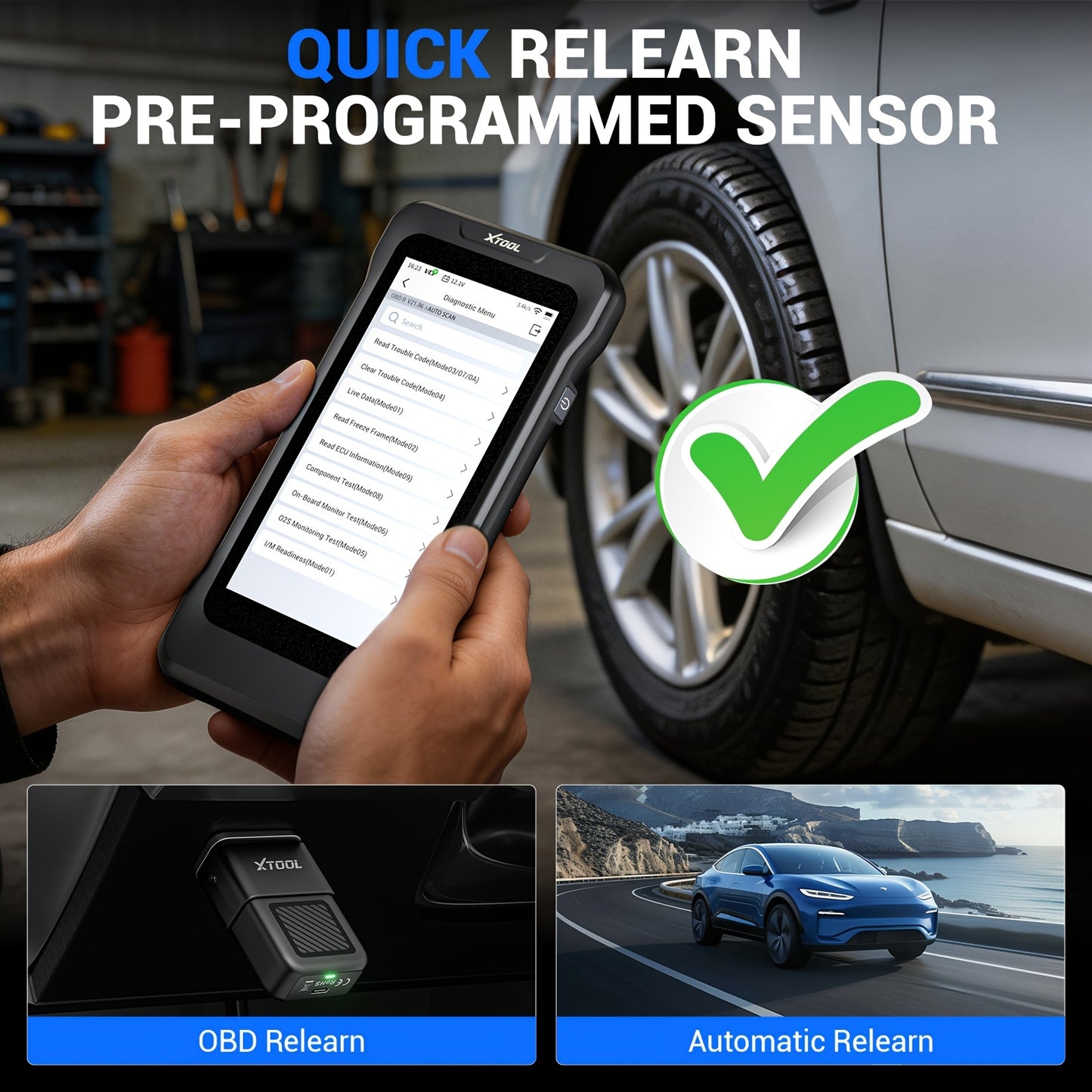 XTOOL TP380 TPMS Programming Scanner with 2 TS100PRO Sensors