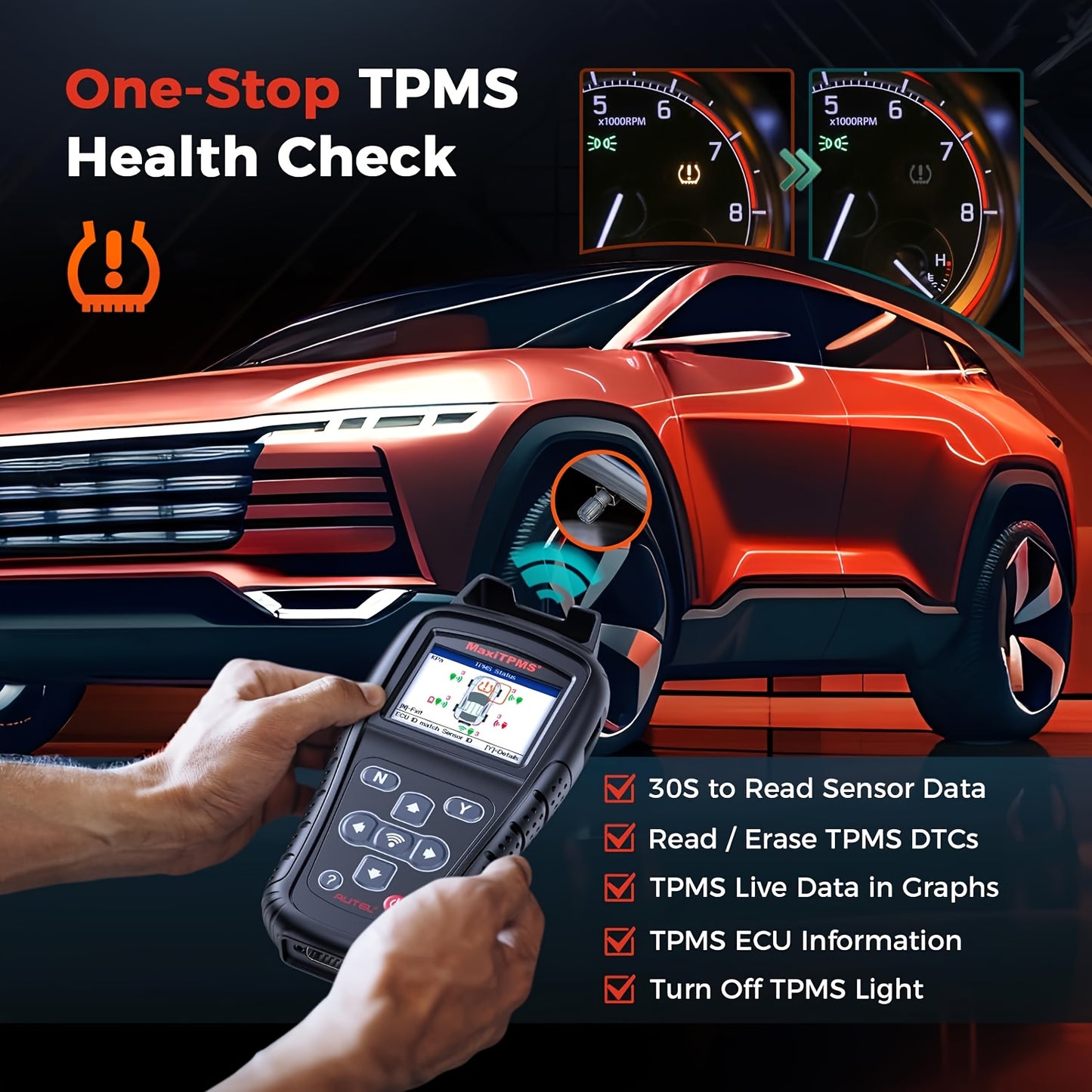 Autel MaxiTPMS TS408S TPMS Relearn & Sensor Programming Tool
