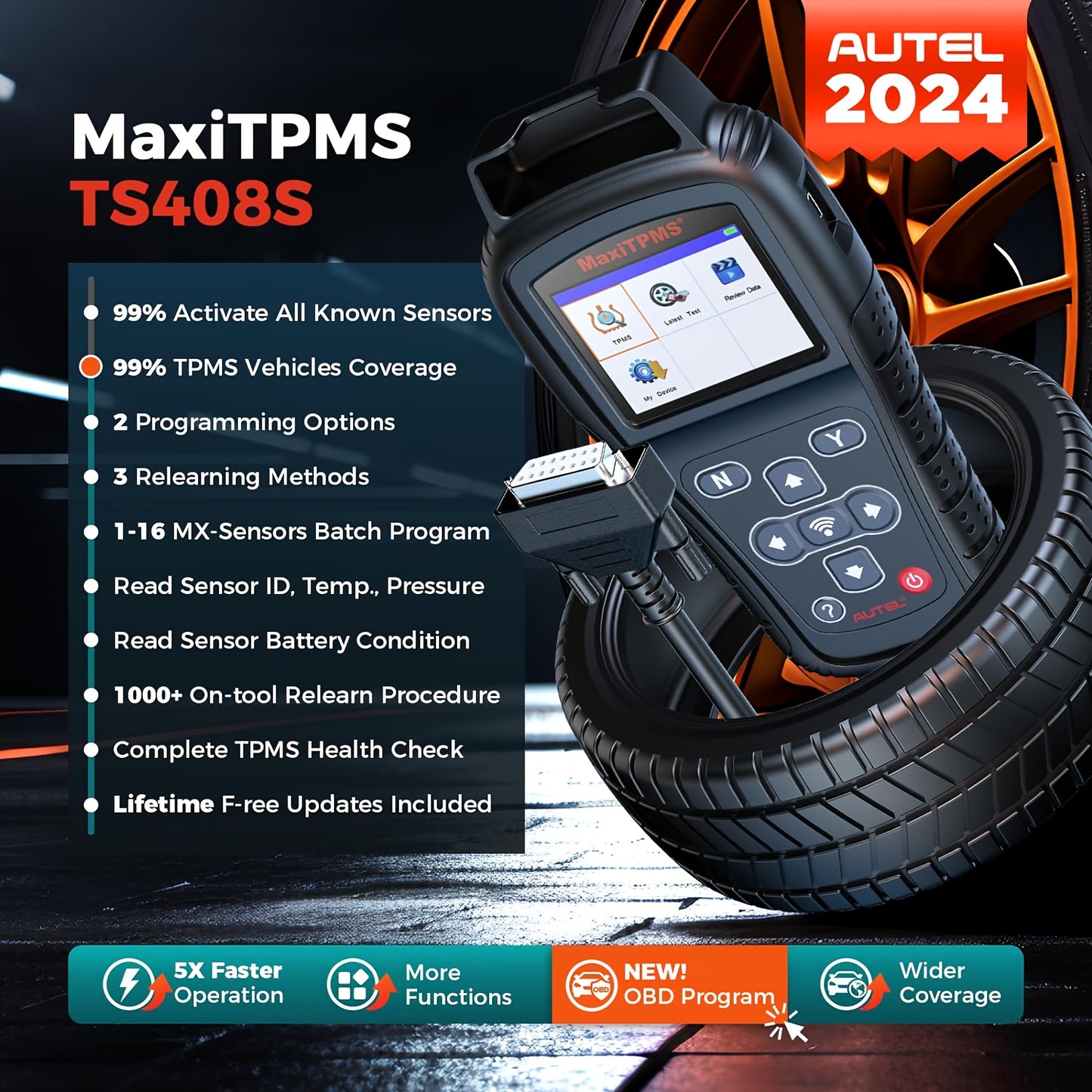 Autel MaxiTPMS TS408S TPMS Relearn & Sensor Programming Tool