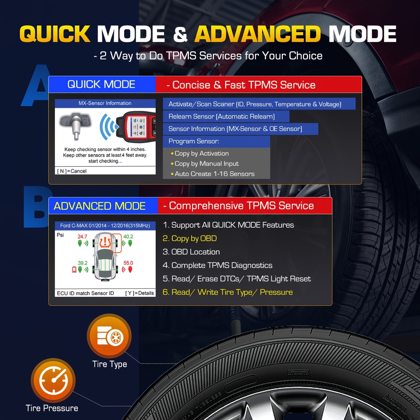 Autel MaxiTPMS TS508WF WiFi TPMS Diagnostic & Programming Tool