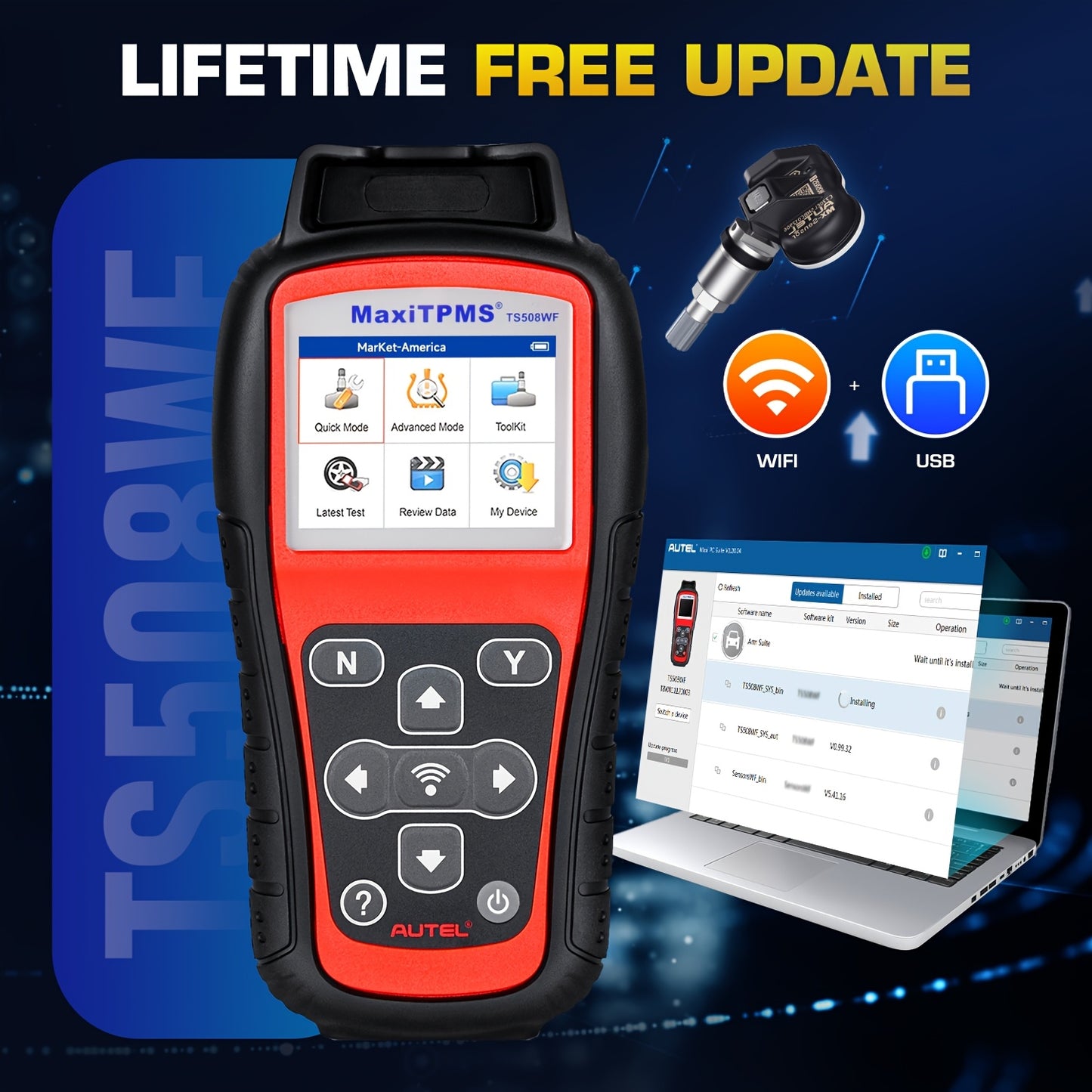 Autel MaxiTPMS TS508WF WiFi TPMS Diagnostic & Programming Tool