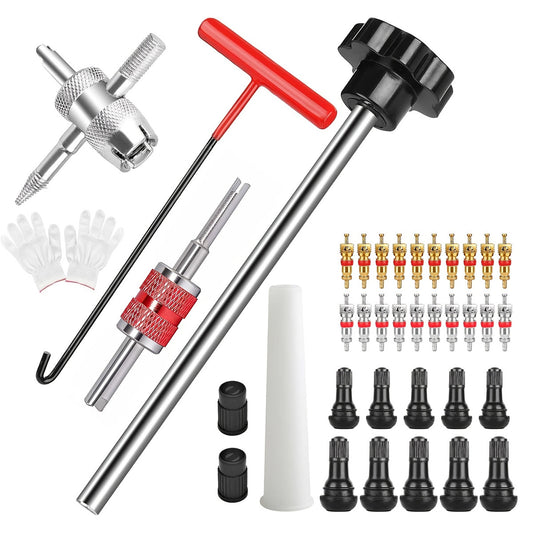 38-Piece Tire Valve Stem Core Removal & Replacement Kit