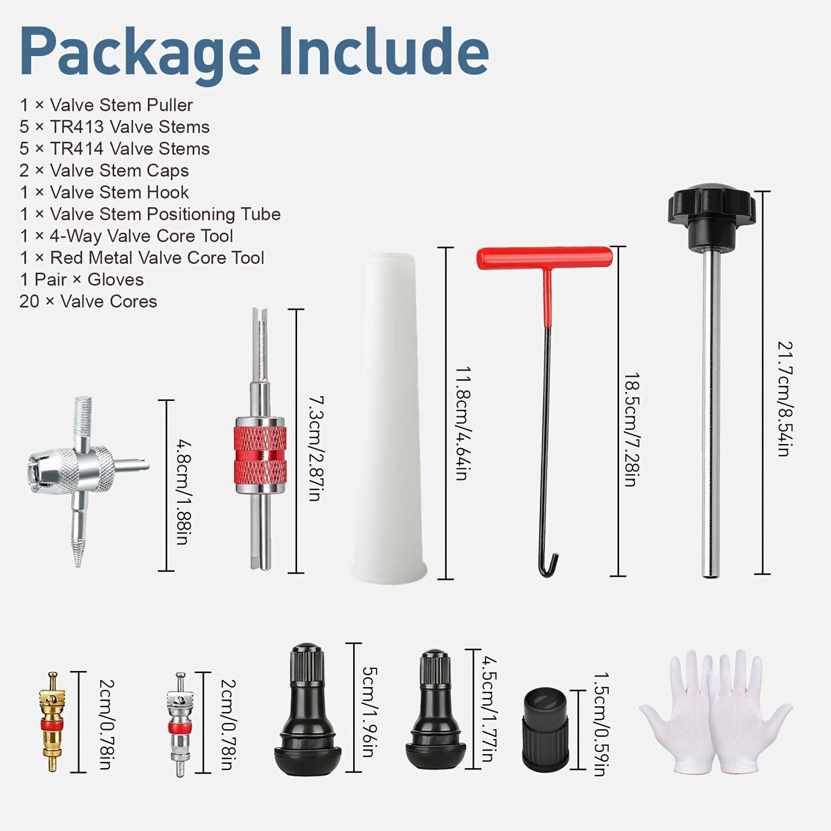 38-Piece Tire Valve Stem Core Removal & Replacement Kit
